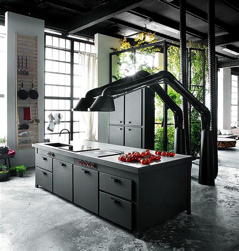 industrial style black cabinets